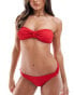 River Island textured scrunchie bikini bottoms in bright red Красный, 40 - фото #1