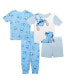 ფოტო #1 პროდუქტის Toddler Girls Cotton For Pajama, 4 Piece Set