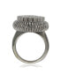 ფოტო #2 პროდუქტის Suzy Levian Sterling Silver Cubic Zirconia Pave Oval Elevated Statement Ring