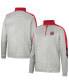 Фото #1 товара Men's Gray and Red Maryland Terrapins Bushwood Fleece Quarter-Zip Jacket