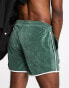 ASOS DESIGN runner shorts in green soft towelling
