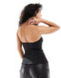 & Other Stories strapless bustier top with zip front in black 36 - фото #8