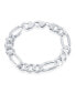 ფოტო #1 პროდუქტის Sterling Silver 13.3mm Figaro Chain - Rhodium Plated