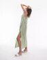 Topshop beach strappy dress in green stripe