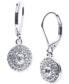 Silver-Tone Crystal Pavé Disc Leverback Drop Earrings