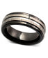 ფოტო #1 პროდუქტის Men's Tungsten Ring, Black Ceramic Tungsten Design Ring