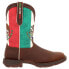 Фото #1 товара Durango Mexico Flag Non Safety Square Toe Cowboy Mens Brown, Green, Red Casual