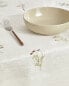 Embroidered linen blend tablecloth