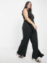 Фото #4 товара Extro & Vert Plus tailored wide leg cut out jumpsuit in black