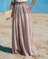 Фото #2 товара Women's Boho Striped Smocked Waist Wide Leg Pants