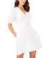 ფოტო #1 პროდუქტის Women's V-Neck Tiered Bubble Puff Sleeve Mini Dress