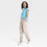 Фото #2 товара Women's High-Rise Parachute Pants - A New Day Tan 14