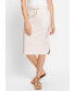 Women's Stretch Linen Drawstring Skirt