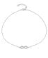 ფოტო #2 პროდუქტის Cubic Zirconia Infinity Symbol Necklace in Sterling Silver or 18k Yellow Gold Plated Sterling Silver