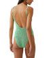 Women's Textured Scoop Neck One Piece Swimsuit