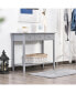 Console Table Industrial Desk with Drawer Bottom Shelf & Large Tabletop for Entryway or Living Room, Grey