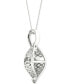 Фото #5 товара Twinkling Diamond Star diamond Swirl Halo 18" Pendant Necklace (1/5 ct. t.w.) in 10k White Gold