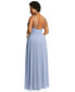 Фото #2 товара Women's Plus Size Diamond Halter Maxi Dress with Adjustable Straps