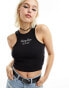 Фото #1 товара Tommy Jeans cropped essential logo tank top in black