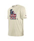 Men's Cream Los Angeles Dodgers 4th of July Flag Fill T-Shirt