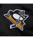 ფოტო #3 პროდუქტის Men's Black Pittsburgh Penguins Satin Full-Snap Varsity Jacket