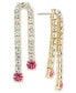 ფოტო #1 პროდუქტის Crystal Double Chain Drop Earrings, Created for Macy's