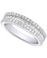 ფოტო #1 პროდუქტის Lab-Created Diamond Three-Row Band (3/4 ct. t.w.) in Sterling Silver or 14K Gold-Plated Sterling Silver