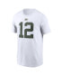 Men's Aaron Rodgers White Green Bay Packers Player Name and Number T-shirt