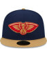 ფოტო #4 პროდუქტის Men's Navy, Gold New Orleans Pelicans Gameday Gold Pop Stars 59FIFTY Fitted Hat