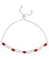 ფოტო #1 პროდუქტის Women's Fine Silver Plated Simulated Ruby Cubic Zirconia Infinity Bracelet