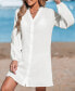Women's Front Button Blouson Sleeve Cover-Up