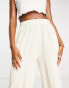 ASOS DESIGN co-ord wide leg trouser in stone Серый, 38 - фото #4