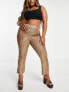 Фото #1 товара ASOS DESIGN Curve jersey sequin suit kick flare trouser in rose gold