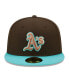 Фото #3 товара Men's Brown and Mint Oakland Athletics Walnut Mint 59FIFTY Fitted Hat