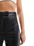 River Island high waist straight leg PU trouser in black