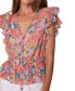 Фото #1 товара Women's Floral Bliss Ruffle Blouse