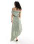 Фото #3 товара Mango modal bardot midi dress in light green