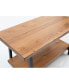 Furnish Home Store London 39" Solid Wood Rustic Coffee Cocktail Table For Living Rooms With Shelf