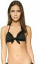 Фото #1 товара Shoshanna 262267 Women Black Solid Tie Front Bikini Top Swimwear Size C/D