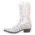 Dingo Gator Embroidered Alligator Print Snip Toe Cowboy Mens White Casual Boots 10.5 - фото #3