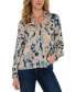 ფოტო #1 პროდუქტის Liverpool Women's Printed Long Sleeve Button Front Blouse