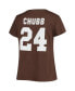 ფოტო #4 პროდუქტის Women's Nick Chubb Brown Cleveland Browns Plus Size Name Number V-Neck T-shirt
