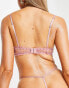 Фото #2 товара ASOS DESIGN Sindy flocked spot thong in pink