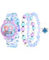 ფოტო #1 პროდუქტის Girls' Digital Disney Frozen Light Blue Silicone Strap Watch 33mm Gift Set
