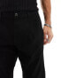 Jack & Jones tapered crop chino with front pleat in black