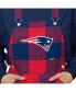 Фото #2 товара Women's Navy New England Patriots Big Logo Plaid Overalls
