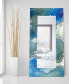 'Subtle Blues' Rectangular On Free Floating Printed Tempered Art Glass Beveled Mirror, 72" x 36"