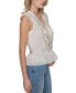 ფოტო #3 პროდუქტის Women's Pleat-Trim Sleeveless Top