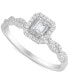 ფოტო #1 პროდუქტის Diamond Octagon-Cut Halo Ring (1/3 ct. t.w.) in 14k White Gold