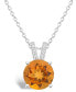 Фото #1 товара Macy's women's Citrine (1-3/4 ct.t.w.) and Diamond Accent Pendant Necklace in Sterling Silver